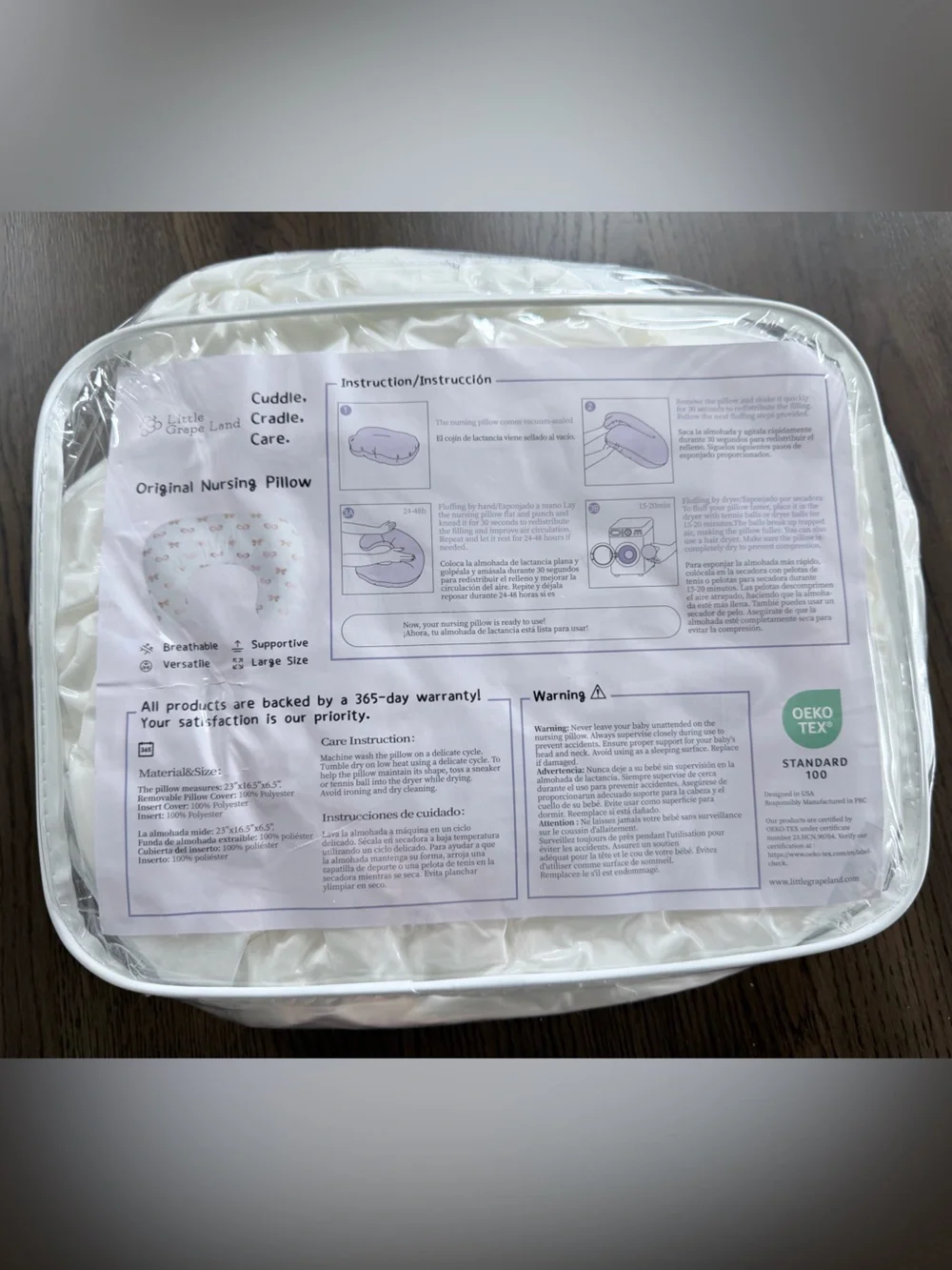 NWT Little Grape Land Nursing Pillow - White